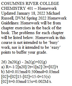 Chapter 14 Homework